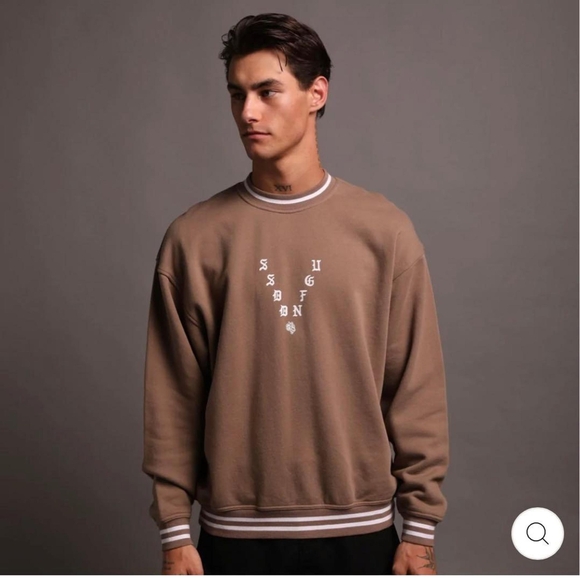 Darc Sport Victory London PrintMens Pullover Crew Neck Sweatshirt Brown XL